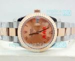 Copy Rolex Datejust Champagne Dial Two Tone Rose Gold Watch